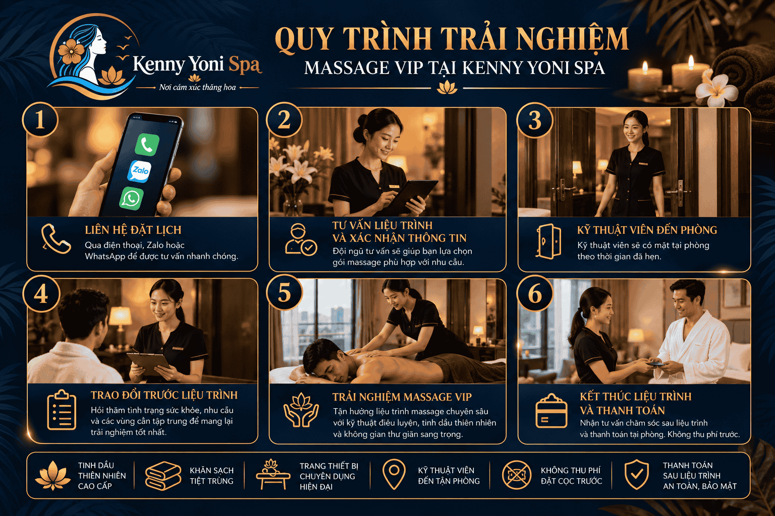 Quy trình trải nghiệm vip massage